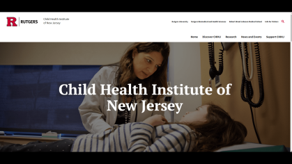 Rutgers child health institute of new jersey website screenshot
