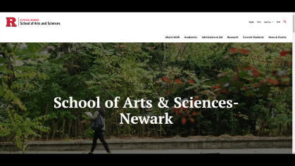 rutgers newark school of arts and sciences website screenshot