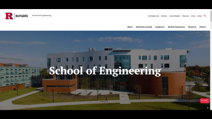 school of engineering website screenshot