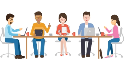 illustration of diverse group of employees