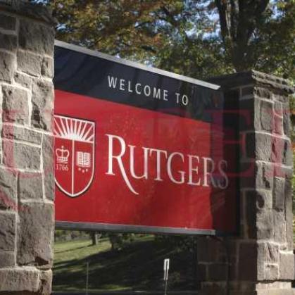 Old Queens Welcome to Rutgers Sign