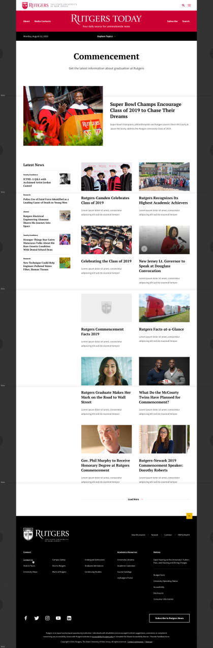 Topics Listing View Page with Latest News Added