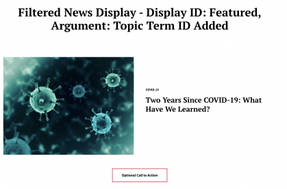 Filtered News Display - Display ID- Featured