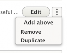 Component tools - Add Above-Remove-Duplicate
