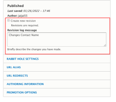 revisions log entry